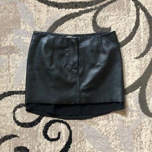 H&M Real Leather Black Mini Skirt